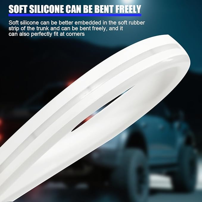 Car Trunk LED Strip Light, 6.56FT Silicone Flexible Cuttable Vehicle Trunk Cargo Ambient Lighting, Waterproof Bright Auto Trunk Interior Lamp Decoration, Universal for SUV RV Truck (White)