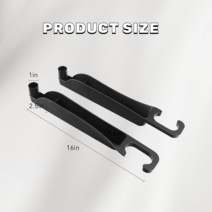2PCS Car Seat Gap Filler Organizer, Multifunctional Seat Side Gap Filler Between Seat and Console, with Organizer & Hook Function for Avoiding Dropped Items, Universal Fits (Black)