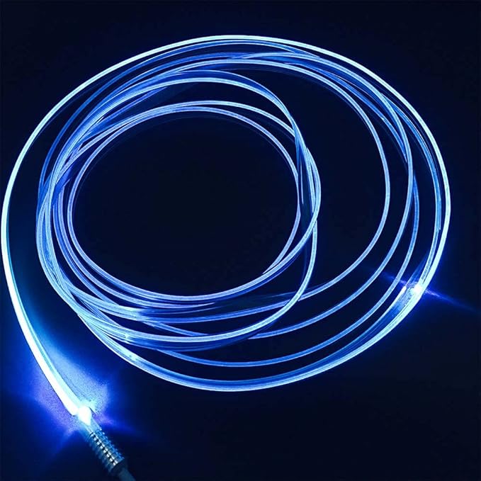 2mm 5meters Car Home LED Ambient Plastic Optic Fiber Light Source Kit Tool Free (5V USB,Cool Blue)