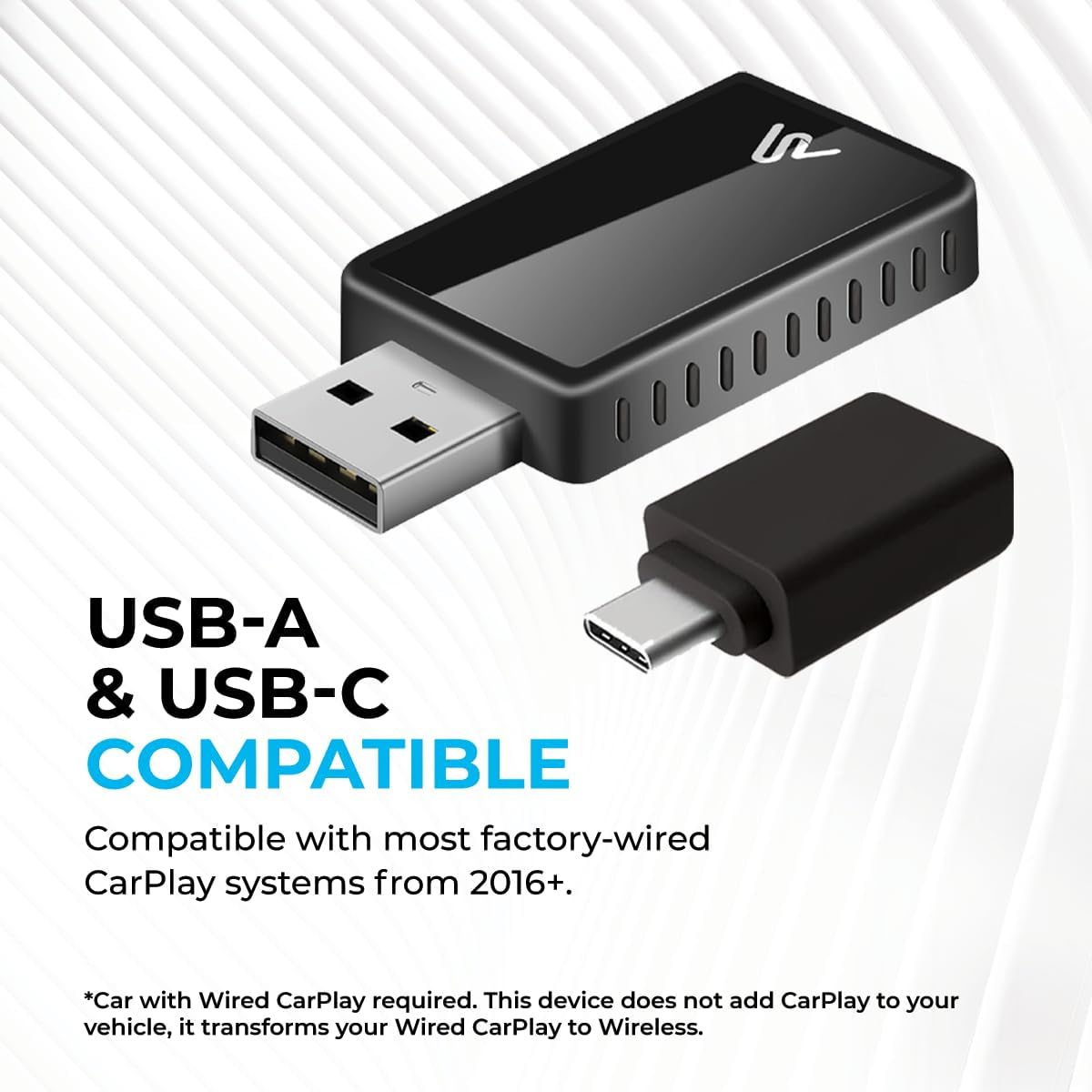 2026 Wireless CarPlay Adapter 8PRO by AUTOSKY – Convert Wired to Wireless, Plug & Play, Fast & Stable Connection, Apple & Android Auto Compatible, Compact Design