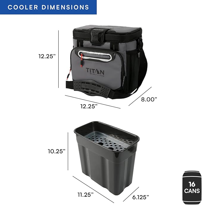 Titan by Arctic Zone Deep Freeze Cooler - Zipperless Hardbody Cooler - Deep Freeze Insulation, HardBody Liner, and SmartShelf