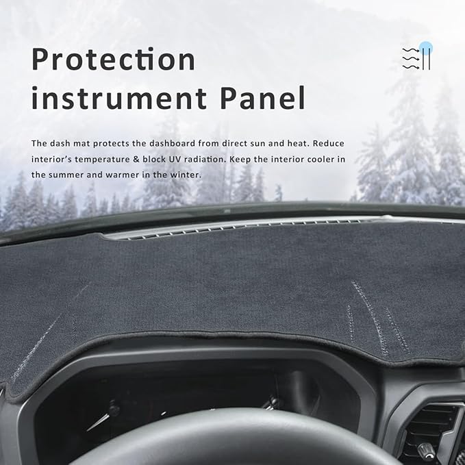auovo Dashboard Cover Mat Compatible with Ford Bronco Sport Accesories 2021 2022 2023 Anti-Slip Dash Cover Dash Carpet Cover Sunshield Protector Mat