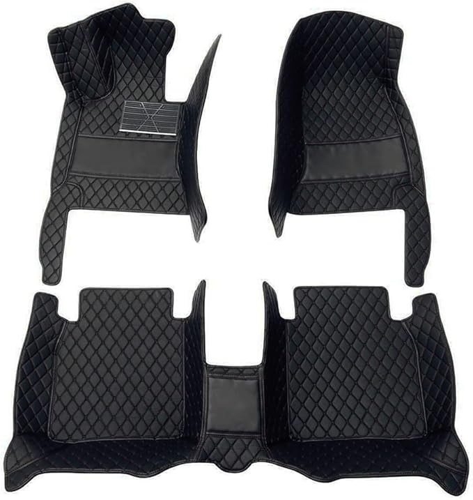 Custom Car Floor Mats Custom Logo/Pattern for SUV Van Truck Sedan Coupe Car Mats Full Surrouded Floor Mat All Weather Waterproof and Anti-Slip Protection Car Floor Liners(Black)