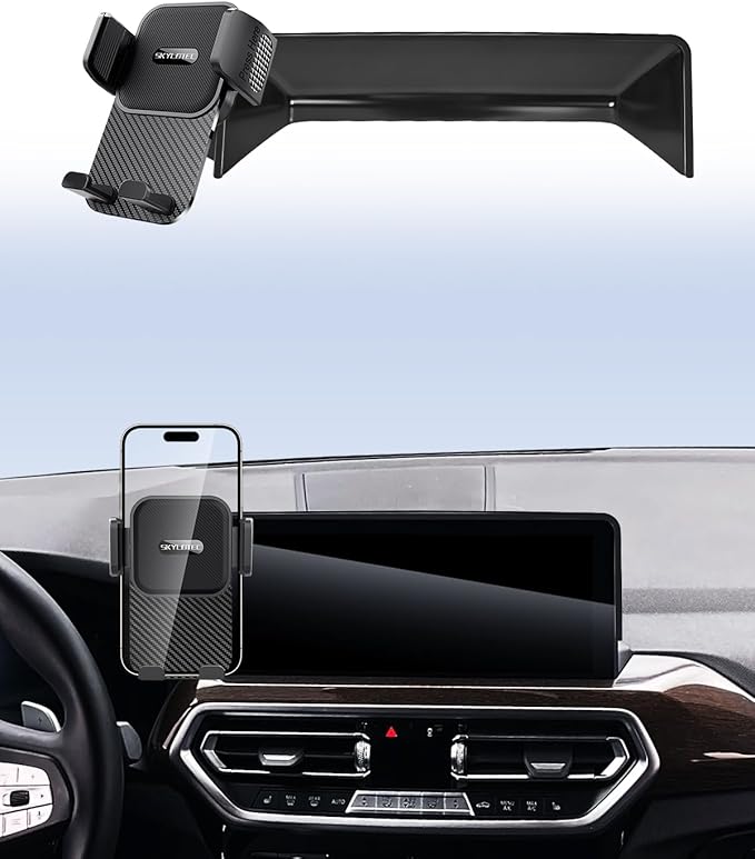 SKYLOTEC Car Phone Holder for BMW X3 X4 2022 2023 2024 Accessories 12.3-Inch Screen Fixed Clip, Automobile Cradles Phone Mount, Cell Phone Base Not Block Air Vent(Not Fit 10.25-inch)