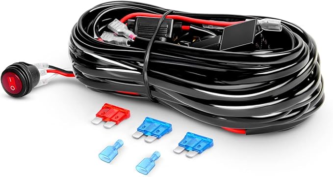 Nilight - ZH006 LED Light Bar 20 Inch 126W Spot Flood Combo Led Off Road Lights with 16AWG Wiring Harness Kit-One Lead, 2 Years Warranty