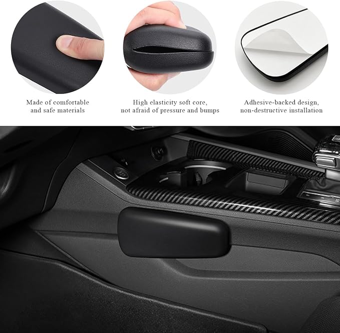 2 PCS Car Elbow Pad Arm Rest, Auto Armrest Cushion Relieves Elbow Fatigue, Automotive Door Armrest Protective Pads Suitable for Most Vehicles, Universal Car Accessories (Black)