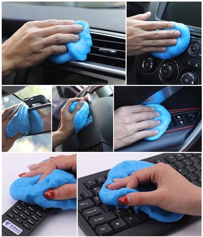 Generic Car Cleaning Gel Universal Detailing Kit Automotive Dust Car Crevice Cleaner Slime Auto Air Vent Interior Detail Removal for Car Putty Cleaning Keyboard Cleaner Car Accessories (Blue)