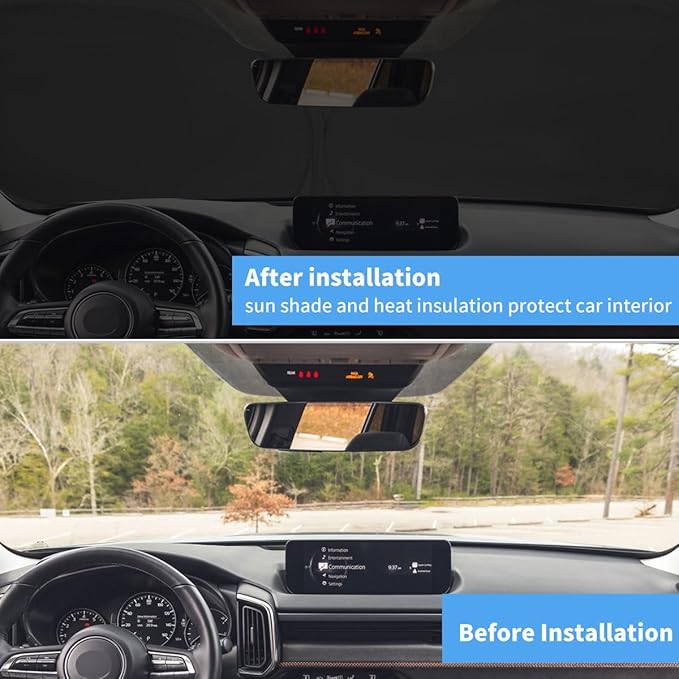 Windshield Sun Shade for Mazda CX-50 Accessories 2023 2024 2025 Window Sunshade Fit Mazda CX50 Sunshade Windshield Cover 4 Layers Front Window Shade Sun Visor Blocks UV Keep Car Cooler