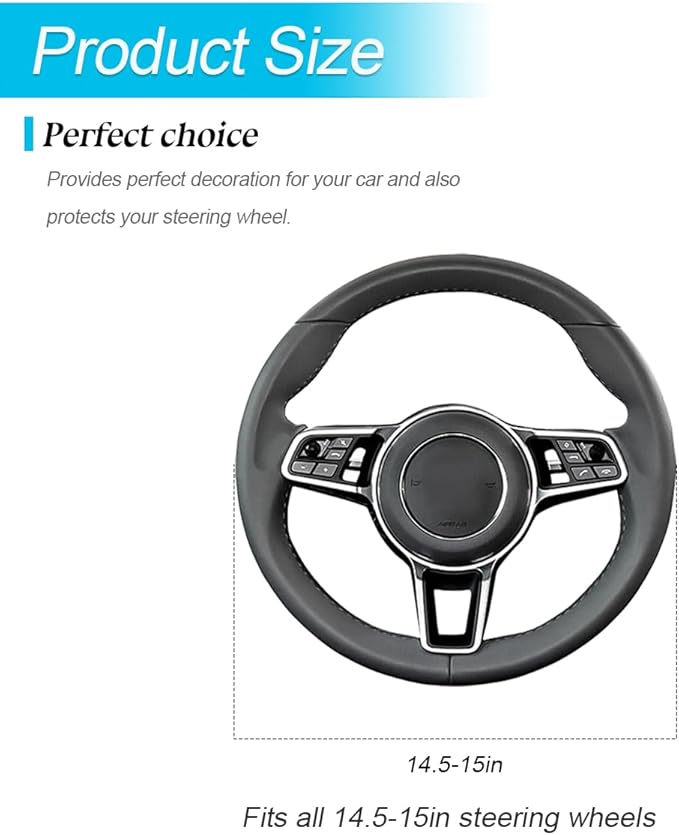Bling Car Steering Wheel Cover, 15 Inch Crystal Rhinestones Elastic Stretch Breathable Vehicle Steering Wheel Protector for Women Girls, Universal Auto Interior Accessories (Black Rose Red)