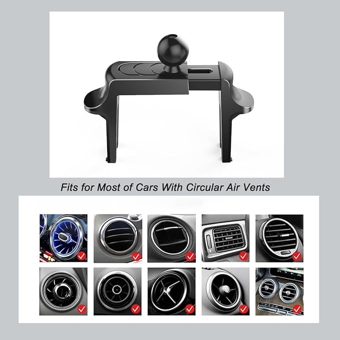 Air Vent Clip for Car Phone Holder Mount, Sturdy Vent Grip for Wireless Car Charger with Circular Air Vents -Only for Replace