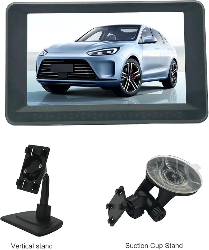 Blind Spot Camera with 5” BSD Monitor Kit, HD 1080P Monitor Side View Camera Kit, Door Tape Mounted Blind Spot Cam Silver