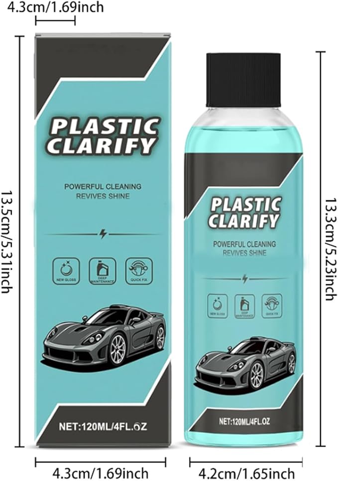 Interior Maintenance Refresher for Car, Plastic Clarify Tire Shine for Cars, 4 oz Black Plastic Car Trim Restorer Spray, Waterless Detailer for Rubber, Vinyl, and Plastic, Restores Deep Shine (3pcs)