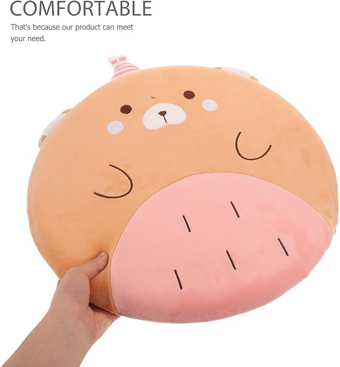 Memory Foam Car Seat Cushion and Lumbar Support Pillow, Non-Slip Back Support for Office Chair, Wheelchair, and Driving Comfort, Small Bear Design, Ergonomic Long Sitting Pad