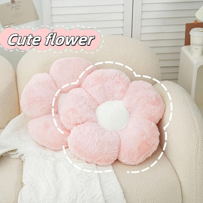4 Pack Plush Flower Car Headrest Pillow and Lumbar Support Pillow Soft Comfortable Car Headrest Pillow Cute Car Accessories for Car Driving Cute Neck Pillows for Driving Car Decor