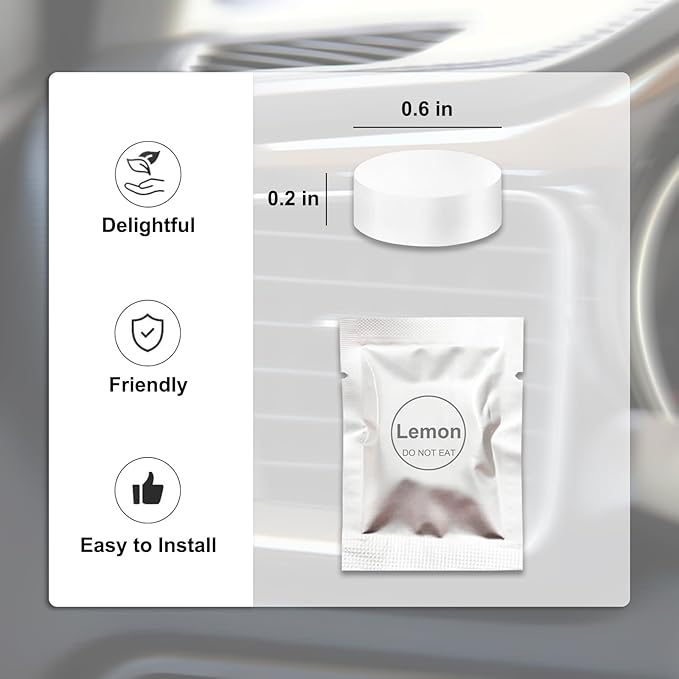 24 Pack Ocean & Lemon Car Air Freshener Refills, Car Air Vent Clip Freshener Replacement Pads, Solid Fragrance Scent Refill Tablets
