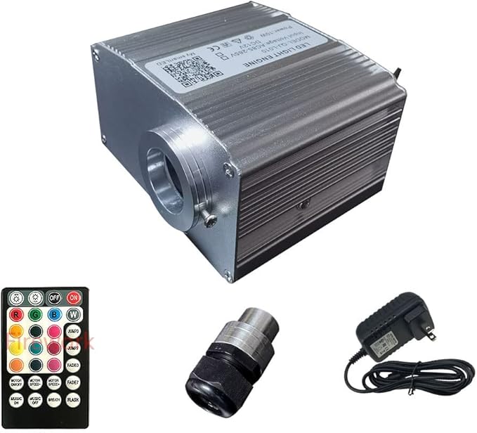 FIREWORK Bluetooth APP 10W Twinkle Fiber Optic Light Engine, Remote Control for Starlight Headliner (Not Including Fiber Optic Cable)