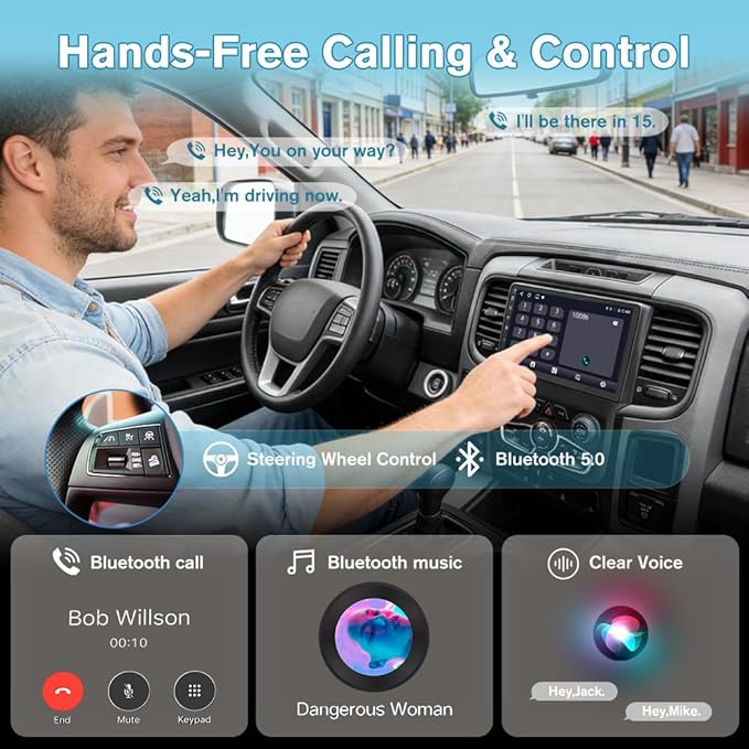 Junsun 5G WiFi Car Radio for Dodge Ram 1500 2500 3500 2013-2019,Wireless Wire CarPlay/Android Auto GPS DSP RDS,9" HD IPS Display Support Cargo Rearview BT 5.0 AM/FM Auto AC 2GB+32GB
