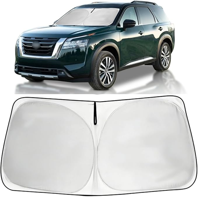 Windshield Sun Shade for 2022 2023 2024 2025 2026 Nissan Pathfinder, Foldable Front Window Sunshade, Sun Visor Block Out UV Rays & Heat, Keep Car Cool