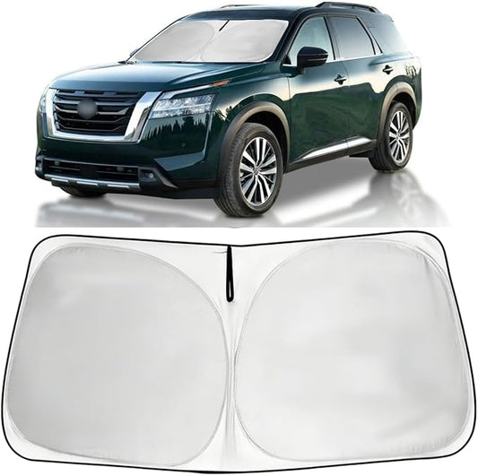 Windshield Sun Shade for 2022 2023 2024 2025 2026 Nissan Pathfinder, Foldable Front Window Sunshade, Sun Visor Block Out UV Rays & Heat, Keep Car Cool
