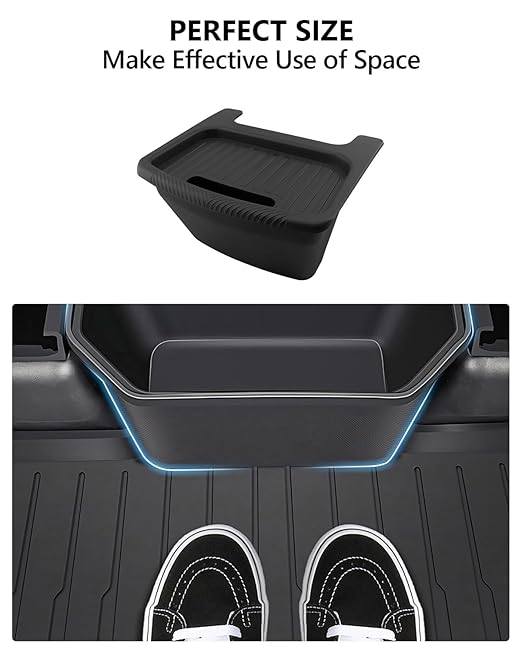 for Tesla Trash Can Model Y Refreshed Juniper Accessories 2020-2026 Rear Center Console Organizer Car Trash Can with Lid Model Y Backseat Storage TPE Under Seat Garbage Can 2nd Row Bin