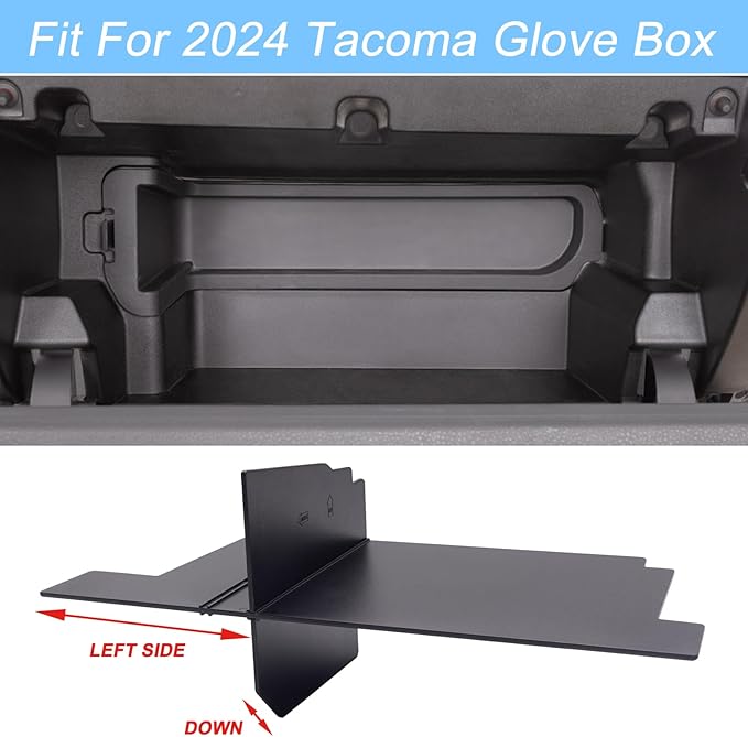 JKCOVER Glove Box Organizer Compatible with 2024 2025 2026 Toyota Tacoma(4th Gen Tacoma) Glove Box Compartment Insert Storage Divider Accessories (Patent Design