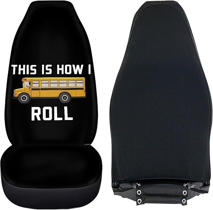 Car Seat Covers Set of 2 Breathable Universal Car Front Seat Protector Elastic Fabrics Cover Easy to Install Car Accessories for Most Cars Auto SUV Sedan Truck, This is How I Roll