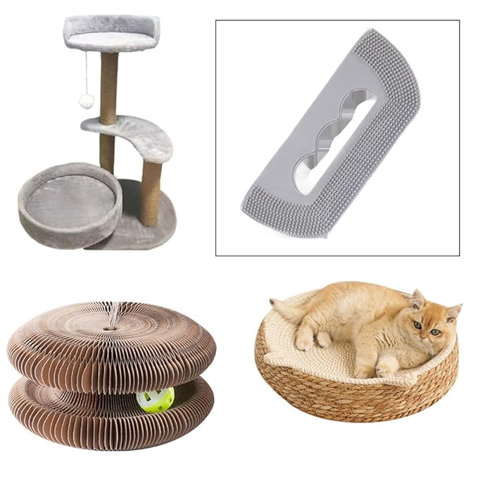 5 Pack Pet Hair Removal Tool Washable Pet Hair Remover Pet Deshedding Brush Portable Dog Cat Hair Carpet Rake Scraper for Pets Shedding Grooming Cat Tree Tower Rugs Scratcher Mats Couch