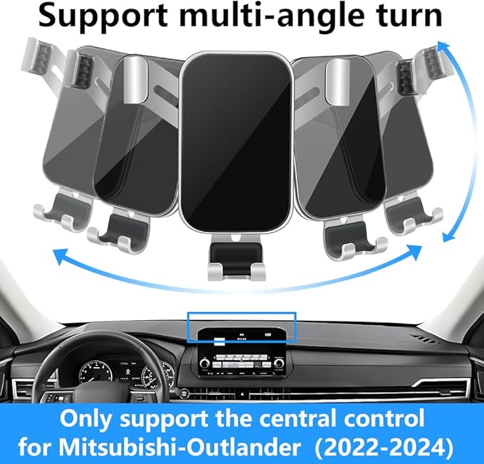 Car Phone Holder for Mitsubishi Outlander ES Black Edition 2022 2023 2024 Screen Stand (Only Applicable to 8 inch) Auto Interior Accessories Best Cell Phones Mount Cellphone Mobile Cradle