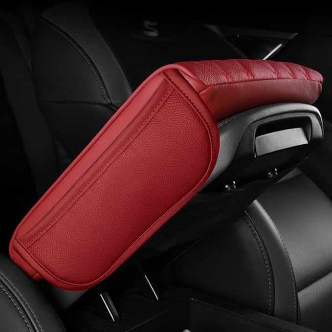 Universal Car Armrest Pad for Lexus GX J150 J120 GX 460 400 GX OR Leather Armrest Box Center Console Cover Pad Waterproof Arm Rest Protector Decor Accessories,Red01