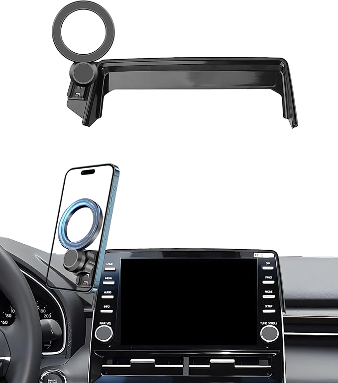 Magnetic Car Phone Mount for Toyota Avalon 2019 2020 2021 2022 Accessories, for MagSafe Strong Magnets Cell Phone Holder 9-Inch Screen Cradles, with Portable Phone Gripper 360° Rotation