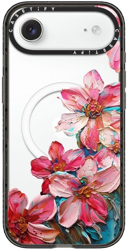 CASETiFY Impact iPhone Air Case [Slim/Compatible with Magsafe / 8.2 ft. 4X Military Grade Drop Protection] - Lisbon Love Summer Flowers Clear - Clear Black
