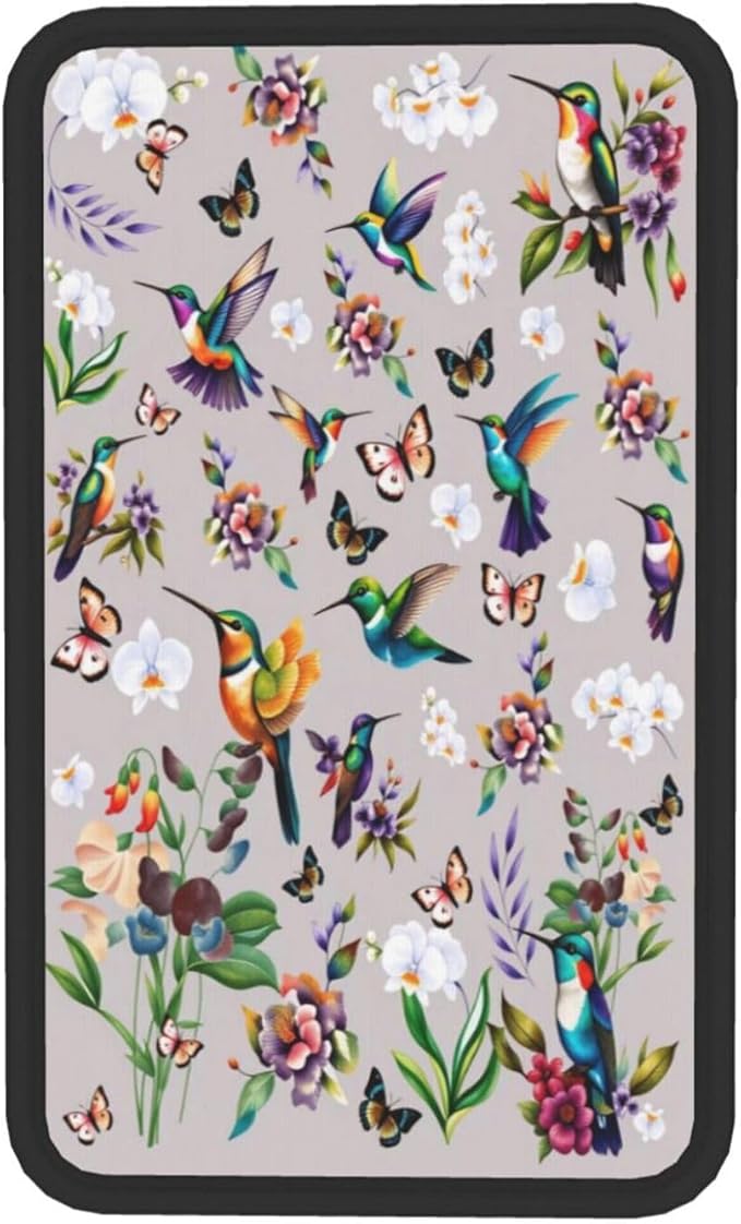 Hummingbird Butterfly Car Handrail Box Cushion Armrest Cover Auto Center Console Pad Car Decor 12.6X7.5 in