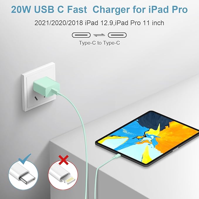 iPhone Charger Fast Charging 10FT iPhones 17 16 15 Charger 3 Pack Type C Chargers USB C Charger Compatible with iPhone Air 17/17 Plus/17 Pro/17 Pro Max/16/16 Plus/16 Pro/16 Pro Max(Green)