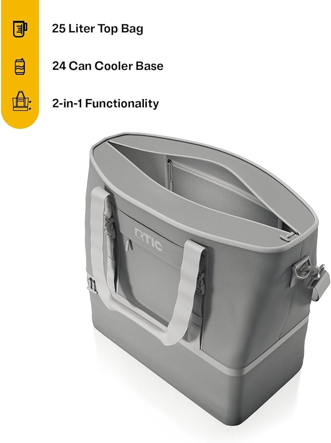 RTIC 2-in-1 Chillout Bag Soft Insulated Cooler Tote, Portable, for Lunch, Beach, Travel, Drink, Beverage, Car, Camping, Picnic, 24-Can Capacity,