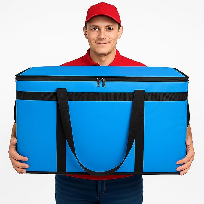 Bodaon Large 2-Pack Insulated Food Delivery Bag, XXXL Bags, Rideshare Delivery Bag, Grocery Shopping and Catering, Cold/Hot Styrofoam Carrier for Travel/Car, Warmer/Frozen