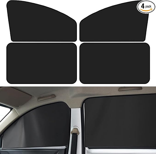 NTNEV Car Side Window Sun Shades, Shades with Magnets, Shade for Baby, Strong-Light Blocking & UV Protection Privacy Covers Auto Accessories (Double-sided Black)