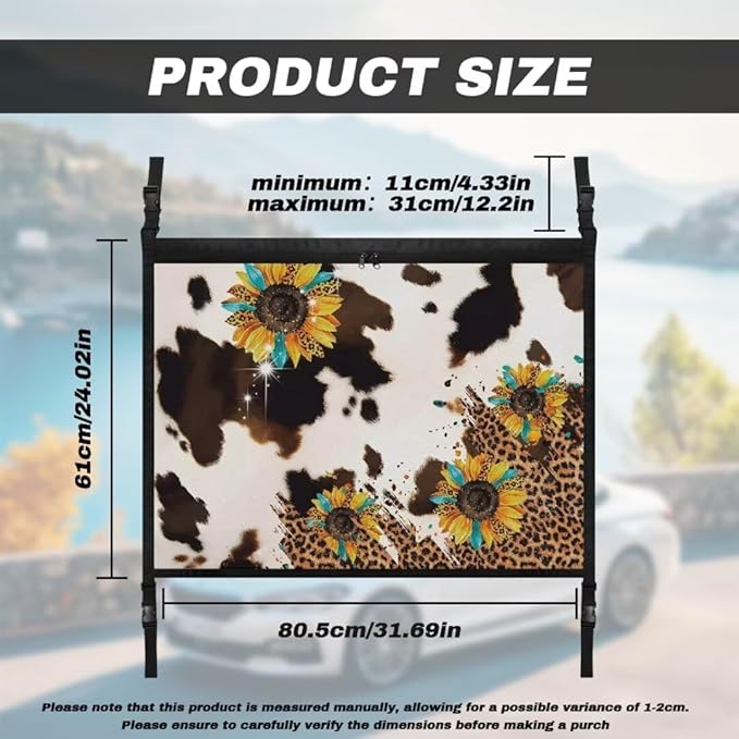 Sunflower Brown Spot Car Roof Storage Bag Car Roof Seat Organizer Multi-Purpose Car Bag Storage Box Organizer Pouch Pocket One Size Car Travel Accessories Suitable for Cars, SUVs