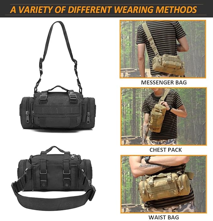 Upgrade Tactical Molle Seat Back Organizer with 5 Detachable Pouches, Universal Car Seat Back Bag Vehicle Organizers Panel Protector for Car Truck Jeep Vehicle (Black)