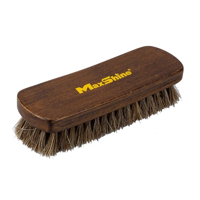 Maxshine Small Universal Horse Hair Brush – 100% Natural Bristles for Leather, Upholstery & Alcantara – Ideal for Car Seats, Carpets, Sofas & More – Premium Detailing Brush