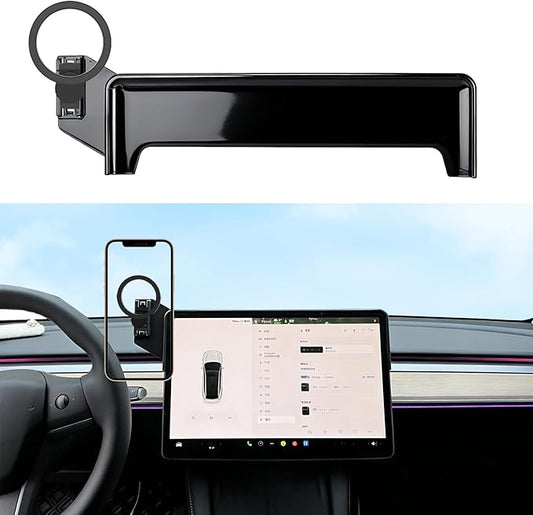 Car Phone Holder for Tesla Model 3 Highland 2024 2025 2026 & Model Y Juniper 2025 2026, Compatible MagSafe, 360° Rotation, Super Strong Magnetic Attraction(for 15.4 inch Screen only)