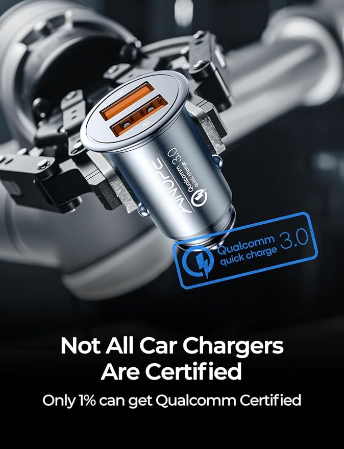 AINOPE USB Car Charger Adapter 45W, Cigarette Lighter USB Charger, Fast Car Charger for Android,[All Metal&Mini] QC 3.0 USB Adapter for iPhone 17 Pro Max 16e 16 15 14 Pro Samsung S26 S25 Mother‘s Day