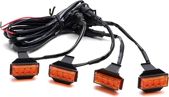iJDMTOY 4pc Amber Lens Full LED Front Grille Clearance Light Kit Compatible with Toyota 2018-2021 Tundra w/Honeycomb, Non-TRD, Non-Horizontal Beam Grille