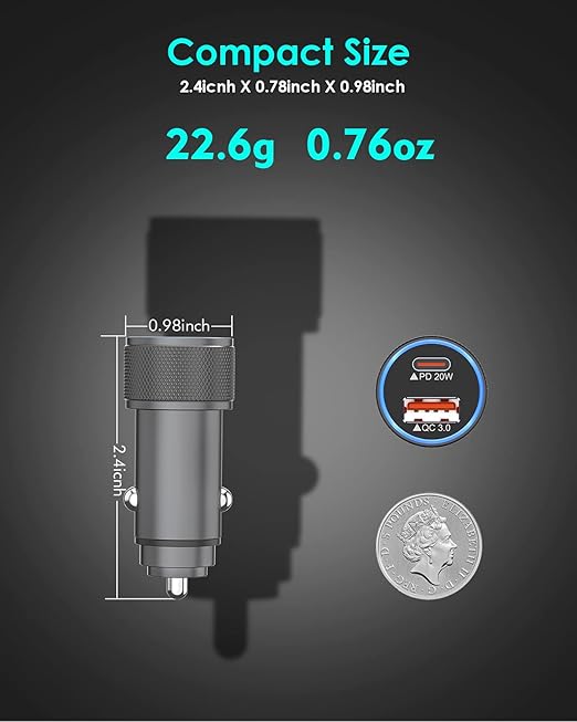 iPhone Car Charger,USB C Fast Car Charger[Apple MFi Certified] Apple Car Charging 38W Dual Port CarCharger Cigarette Lighter Adapter 2x3ft PD&QC 3.0 Lightning Cable for iPhone 14/13/12 Pro/11/Airpods