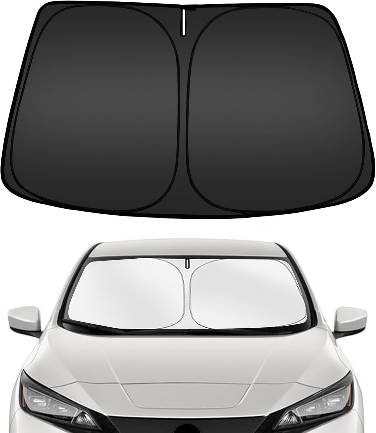 ARISMOTOR Windshield Sun Shade for Ni-ssan Leaf 2018-2025, Custom Fit Foldable Front Window Sunshade Sun Visor Protector, Block UV Rays Keep Your Car Cooler