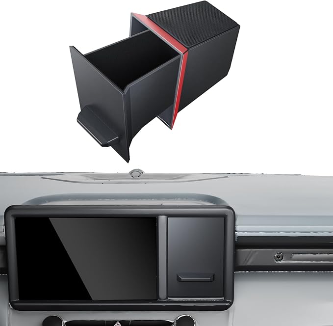 CDEFG UPGRADED for Ford Maverick 2022-2024 Center Console Screen Storage Drawer w/Magnet Design Slides Smoothly - Maverick 8" Screen Cubby Storage Box - for 2022-2024 Maverick Accessories