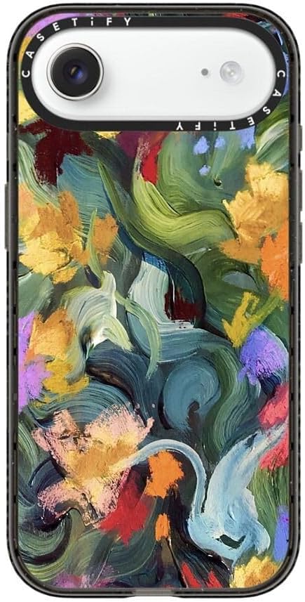 CASETiFY Impact iPhone Air Case [Slim/Compatible with Magsafe / 8.2 ft. 4X Military Grade Drop Protection] - in The Tulips - Clear Black