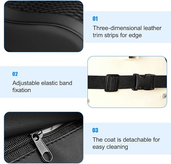 Car Armrest Cushion, Soft Memory Foam Leather Vehicle Armrest Pillow with Storage Bag, Multifunctional Automotive Interior Center Console Arm Rest Pad, Universal for Most Vehicles (Black)