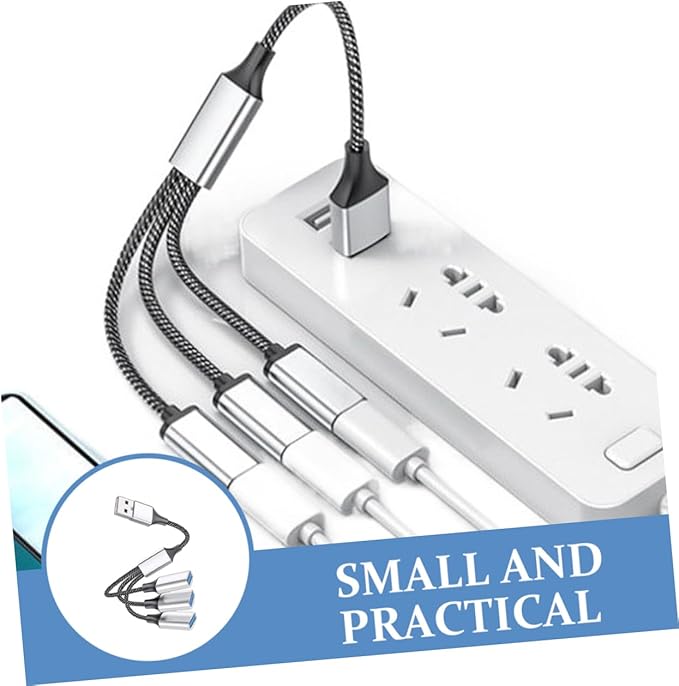 USB Way Splitter Hub Male to Female USB Adapter for Portable Power and Data Transfer Compatible Devices for Cars and Computers