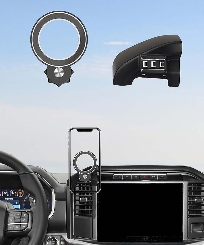 Magnetism Car Phone Holder for 2021-2024 Ford F-150 Accessories Compatible with MagSafe Hands-Free 360 Degree Rotation Adjustable Cell Phone Mount Does Not Affect Air Vent