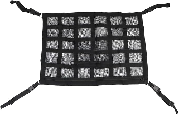Large Capacity Car Ceiling Mesh Roof Storage Bag Breathable Luggage Net For SUVs Vans Trucks And Cars (70x50cm)